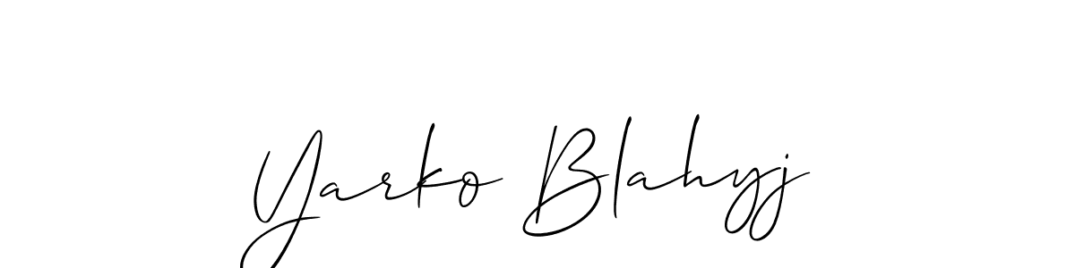 You should practise on your own different ways (Allison_Script) to write your name (Yarko Blahyj) in signature. don't let someone else do it for you. Yarko Blahyj signature style 2 images and pictures png