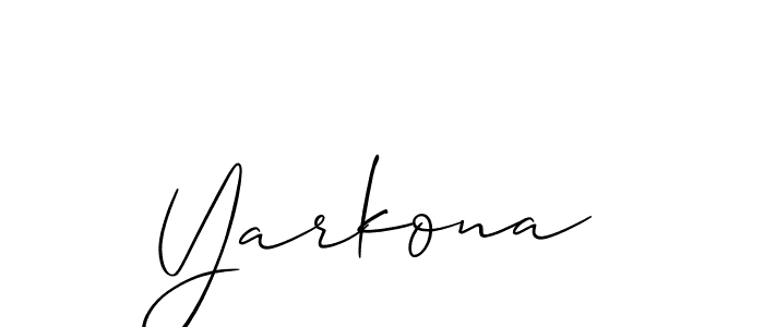 The best way (Allison_Script) to make a short signature is to pick only two or three words in your name. The name Yarkona include a total of six letters. For converting this name. Yarkona signature style 2 images and pictures png