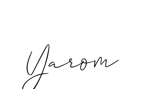 It looks lik you need a new signature style for name Yarom. Design unique handwritten (Allison_Script) signature with our free signature maker in just a few clicks. Yarom signature style 2 images and pictures png