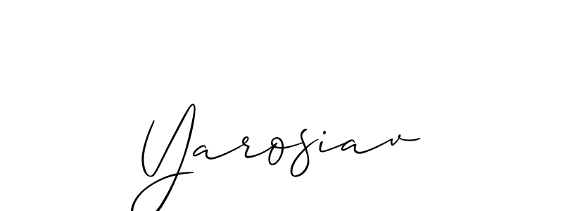 The best way (Allison_Script) to make a short signature is to pick only two or three words in your name. The name Yarosiav include a total of six letters. For converting this name. Yarosiav signature style 2 images and pictures png