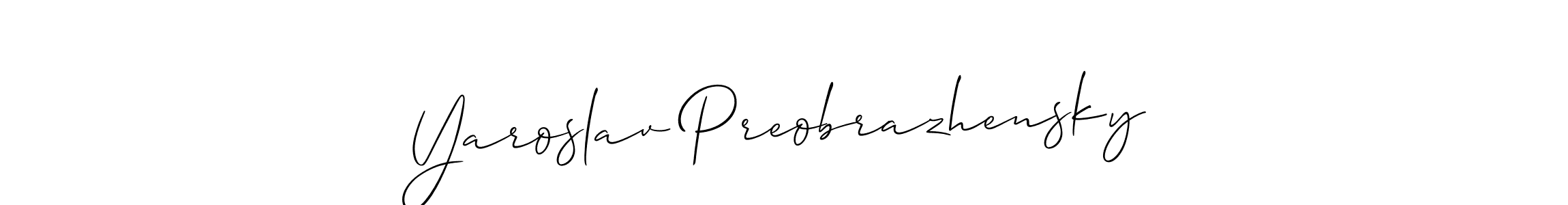 You should practise on your own different ways (Allison_Script) to write your name (Yaroslav Preobrazhensky) in signature. don't let someone else do it for you. Yaroslav Preobrazhensky signature style 2 images and pictures png
