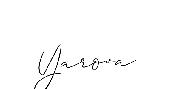 It looks lik you need a new signature style for name Yarova. Design unique handwritten (Allison_Script) signature with our free signature maker in just a few clicks. Yarova signature style 2 images and pictures png