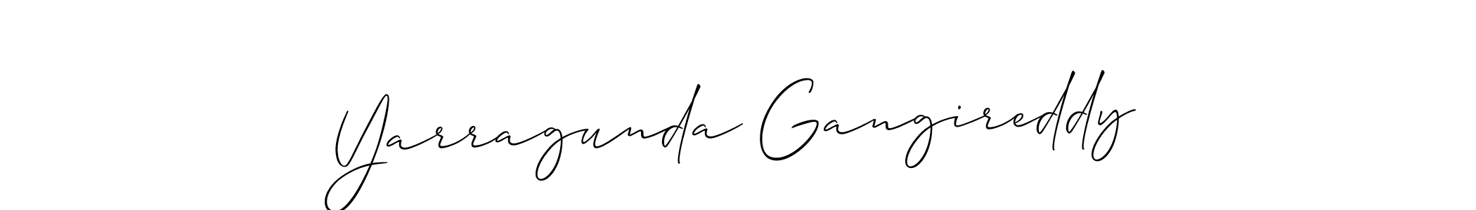 Use a signature maker to create a handwritten signature online. With this signature software, you can design (Allison_Script) your own signature for name Yarragunda Gangireddy. Yarragunda Gangireddy signature style 2 images and pictures png