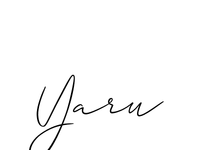 Design your own signature with our free online signature maker. With this signature software, you can create a handwritten (Allison_Script) signature for name Yaru. Yaru signature style 2 images and pictures png