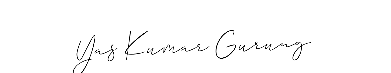 Yas Kumar Gurung stylish signature style. Best Handwritten Sign (Allison_Script) for my name. Handwritten Signature Collection Ideas for my name Yas Kumar Gurung. Yas Kumar Gurung signature style 2 images and pictures png