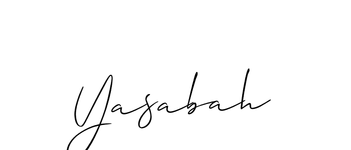 Design your own signature with our free online signature maker. With this signature software, you can create a handwritten (Allison_Script) signature for name Yasabah. Yasabah signature style 2 images and pictures png