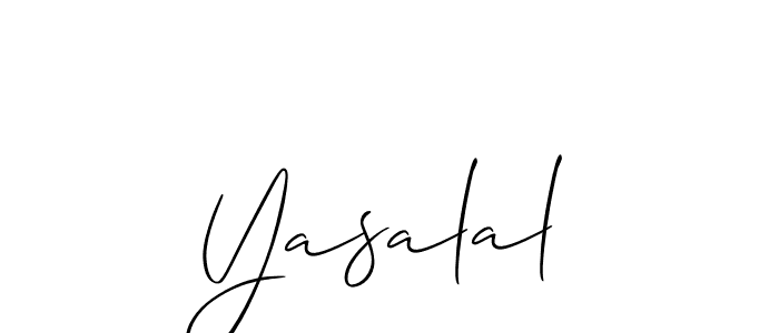 Make a short Yasalal signature style. Manage your documents anywhere anytime using Allison_Script. Create and add eSignatures, submit forms, share and send files easily. Yasalal signature style 2 images and pictures png