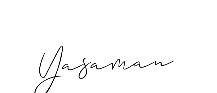Design your own signature with our free online signature maker. With this signature software, you can create a handwritten (Allison_Script) signature for name Yasaman. Yasaman signature style 2 images and pictures png