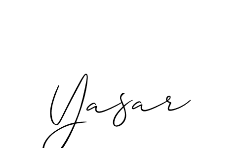 Make a beautiful signature design for name Yasar. With this signature (Allison_Script) style, you can create a handwritten signature for free. Yasar signature style 2 images and pictures png