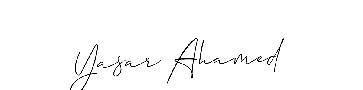 Use a signature maker to create a handwritten signature online. With this signature software, you can design (Allison_Script) your own signature for name Yasar Ahamed. Yasar Ahamed signature style 2 images and pictures png