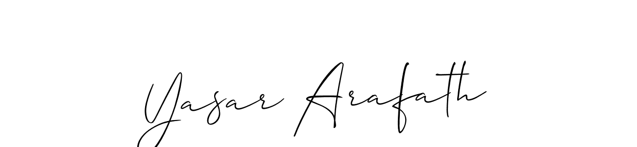 Make a beautiful signature design for name Yasar Arafath. With this signature (Allison_Script) style, you can create a handwritten signature for free. Yasar Arafath signature style 2 images and pictures png