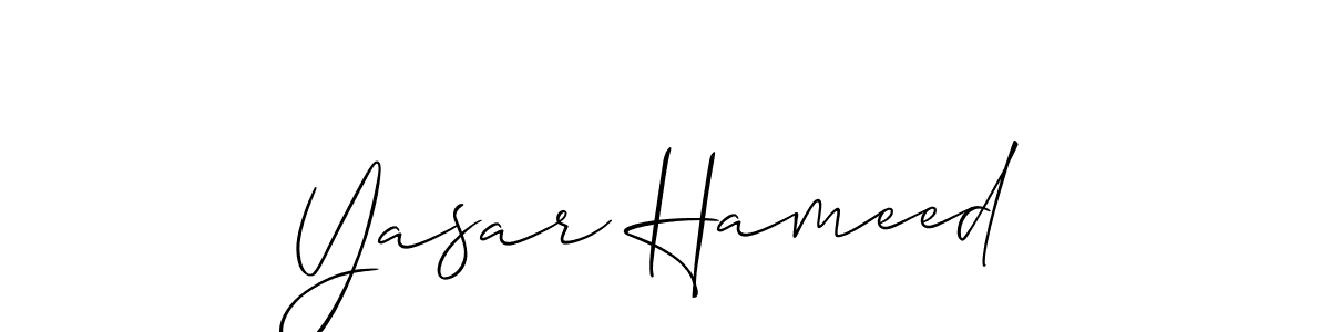 How to Draw Yasar Hameed signature style? Allison_Script is a latest design signature styles for name Yasar Hameed. Yasar Hameed signature style 2 images and pictures png