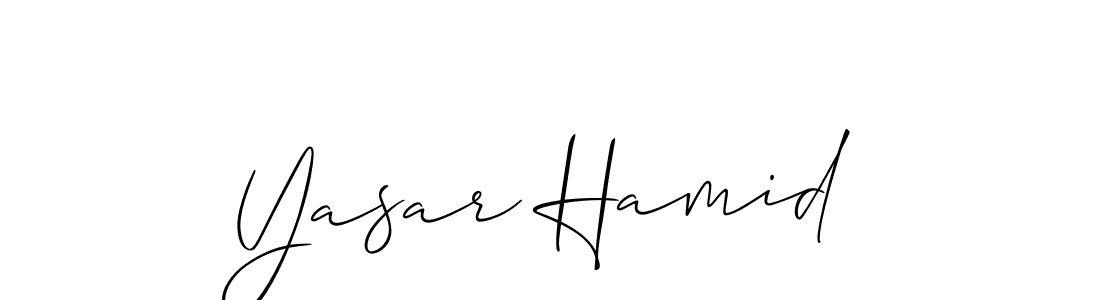 Make a short Yasar Hamid signature style. Manage your documents anywhere anytime using Allison_Script. Create and add eSignatures, submit forms, share and send files easily. Yasar Hamid signature style 2 images and pictures png