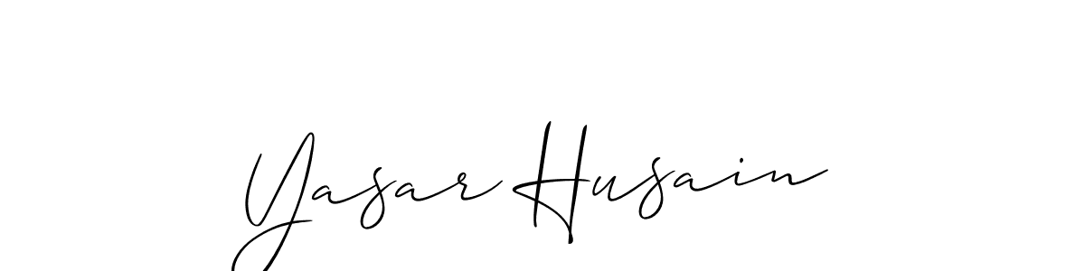 Use a signature maker to create a handwritten signature online. With this signature software, you can design (Allison_Script) your own signature for name Yasar Husain. Yasar Husain signature style 2 images and pictures png