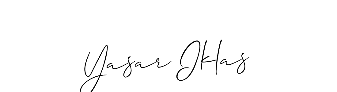 Make a short Yasar Iklas signature style. Manage your documents anywhere anytime using Allison_Script. Create and add eSignatures, submit forms, share and send files easily. Yasar Iklas signature style 2 images and pictures png