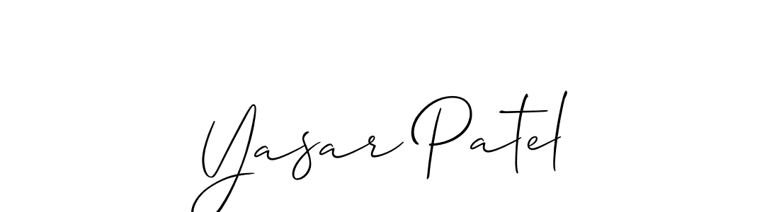 How to make Yasar Patel name signature. Use Allison_Script style for creating short signs online. This is the latest handwritten sign. Yasar Patel signature style 2 images and pictures png