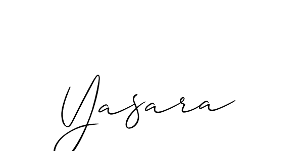 Make a beautiful signature design for name Yasara. With this signature (Allison_Script) style, you can create a handwritten signature for free. Yasara signature style 2 images and pictures png