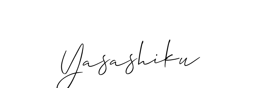 Design your own signature with our free online signature maker. With this signature software, you can create a handwritten (Allison_Script) signature for name Yasashiku. Yasashiku signature style 2 images and pictures png