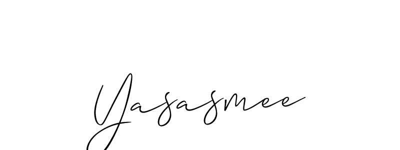 Also we have Yasasmee name is the best signature style. Create professional handwritten signature collection using Allison_Script autograph style. Yasasmee signature style 2 images and pictures png