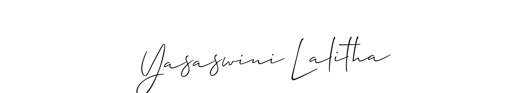You should practise on your own different ways (Allison_Script) to write your name (Yasaswini Lalitha) in signature. don't let someone else do it for you. Yasaswini Lalitha signature style 2 images and pictures png