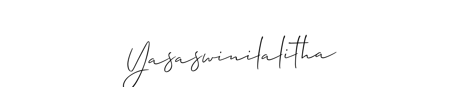 Make a short Yasaswinilalitha signature style. Manage your documents anywhere anytime using Allison_Script. Create and add eSignatures, submit forms, share and send files easily. Yasaswinilalitha signature style 2 images and pictures png