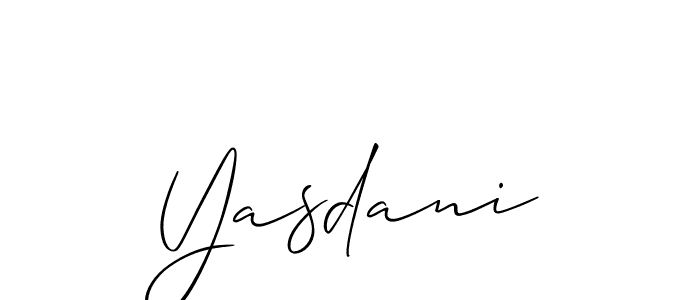 Also we have Yasdani name is the best signature style. Create professional handwritten signature collection using Allison_Script autograph style. Yasdani signature style 2 images and pictures png
