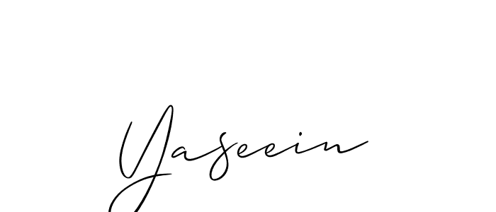 How to make Yaseein name signature. Use Allison_Script style for creating short signs online. This is the latest handwritten sign. Yaseein signature style 2 images and pictures png