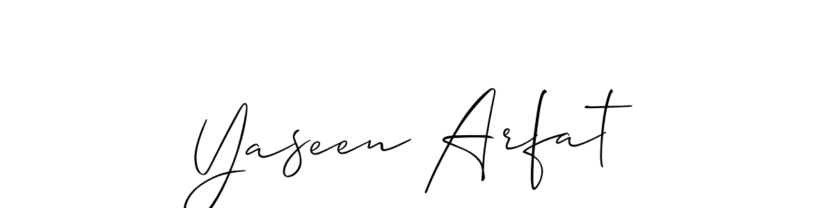 The best way (Allison_Script) to make a short signature is to pick only two or three words in your name. The name Yaseen Arfat include a total of six letters. For converting this name. Yaseen Arfat signature style 2 images and pictures png