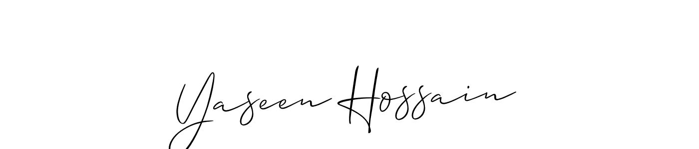 Also we have Yaseen Hossain name is the best signature style. Create professional handwritten signature collection using Allison_Script autograph style. Yaseen Hossain signature style 2 images and pictures png