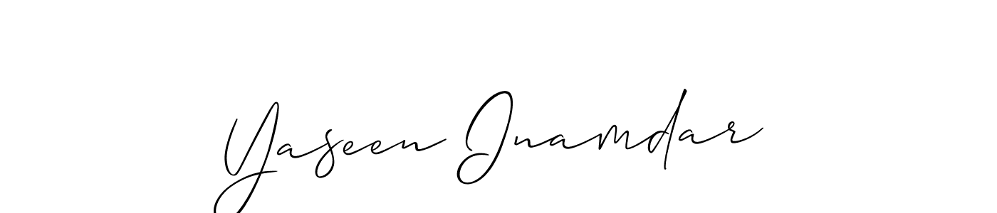 Yaseen Inamdar stylish signature style. Best Handwritten Sign (Allison_Script) for my name. Handwritten Signature Collection Ideas for my name Yaseen Inamdar. Yaseen Inamdar signature style 2 images and pictures png