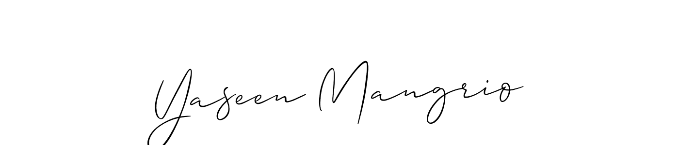 How to make Yaseen Mangrio name signature. Use Allison_Script style for creating short signs online. This is the latest handwritten sign. Yaseen Mangrio signature style 2 images and pictures png