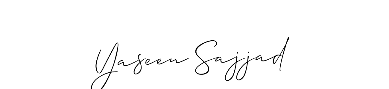 Design your own signature with our free online signature maker. With this signature software, you can create a handwritten (Allison_Script) signature for name Yaseen Sajjad. Yaseen Sajjad signature style 2 images and pictures png