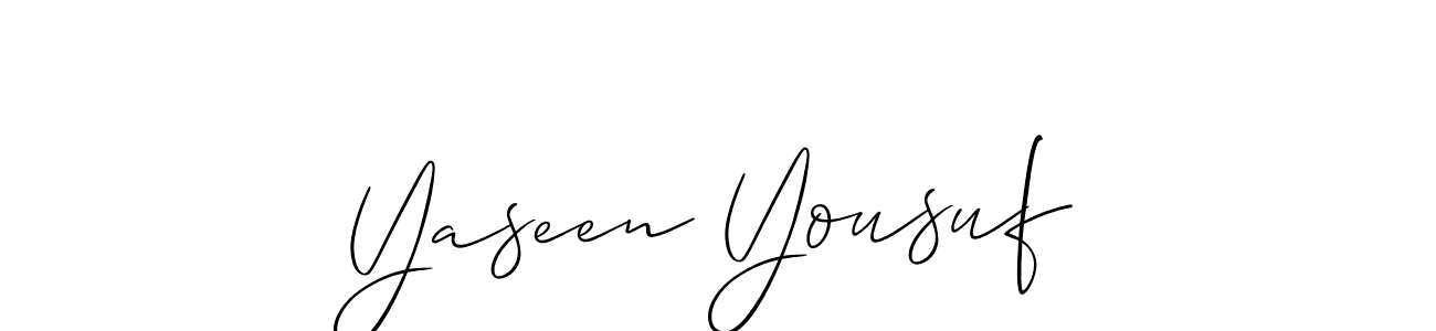 You should practise on your own different ways (Allison_Script) to write your name (Yaseen Yousuf) in signature. don't let someone else do it for you. Yaseen Yousuf signature style 2 images and pictures png