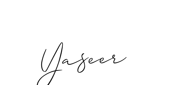 Create a beautiful signature design for name Yaseer. With this signature (Allison_Script) fonts, you can make a handwritten signature for free. Yaseer signature style 2 images and pictures png