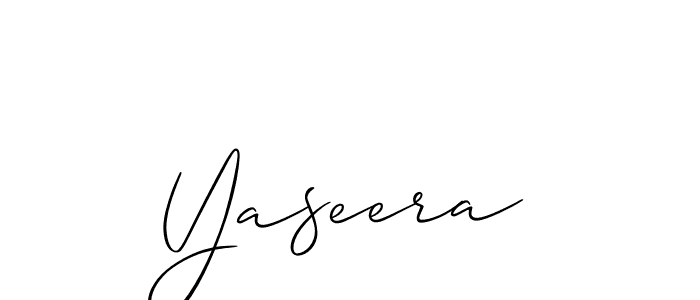 Design your own signature with our free online signature maker. With this signature software, you can create a handwritten (Allison_Script) signature for name Yaseera. Yaseera signature style 2 images and pictures png