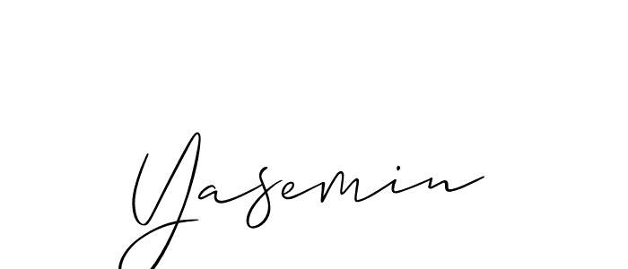 Make a beautiful signature design for name Yasemin. With this signature (Allison_Script) style, you can create a handwritten signature for free. Yasemin signature style 2 images and pictures png