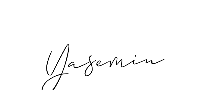 How to make Yasemin signature? Allison_Script is a professional autograph style. Create handwritten signature for Yasemin name. Yasemin signature style 2 images and pictures png