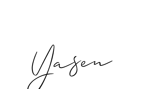 Design your own signature with our free online signature maker. With this signature software, you can create a handwritten (Allison_Script) signature for name Yasen. Yasen signature style 2 images and pictures png