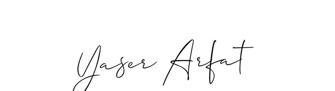 Create a beautiful signature design for name Yaser Arfat. With this signature (Allison_Script) fonts, you can make a handwritten signature for free. Yaser Arfat signature style 2 images and pictures png