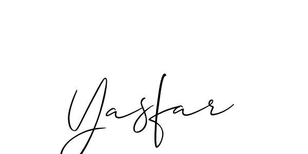 Create a beautiful signature design for name Yasfar. With this signature (Allison_Script) fonts, you can make a handwritten signature for free. Yasfar signature style 2 images and pictures png