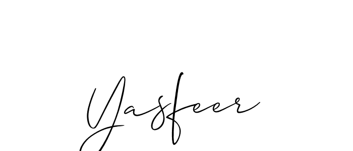 Design your own signature with our free online signature maker. With this signature software, you can create a handwritten (Allison_Script) signature for name Yasfeer. Yasfeer signature style 2 images and pictures png