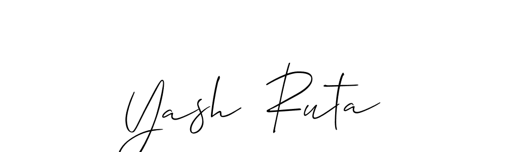 How to make Yash  Ruta name signature. Use Allison_Script style for creating short signs online. This is the latest handwritten sign. Yash  Ruta signature style 2 images and pictures png