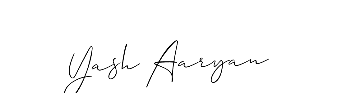 Make a beautiful signature design for name Yash Aaryan. With this signature (Allison_Script) style, you can create a handwritten signature for free. Yash Aaryan signature style 2 images and pictures png