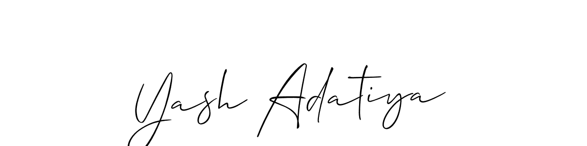 You should practise on your own different ways (Allison_Script) to write your name (Yash Adatiya) in signature. don't let someone else do it for you. Yash Adatiya signature style 2 images and pictures png