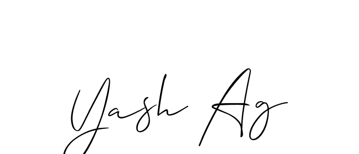 It looks lik you need a new signature style for name Yash Ag. Design unique handwritten (Allison_Script) signature with our free signature maker in just a few clicks. Yash Ag signature style 2 images and pictures png