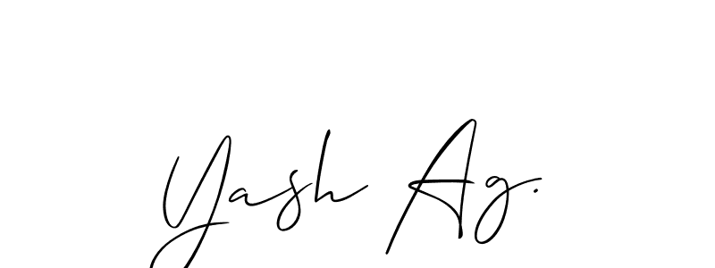 Use a signature maker to create a handwritten signature online. With this signature software, you can design (Allison_Script) your own signature for name Yash Ag.. Yash Ag. signature style 2 images and pictures png