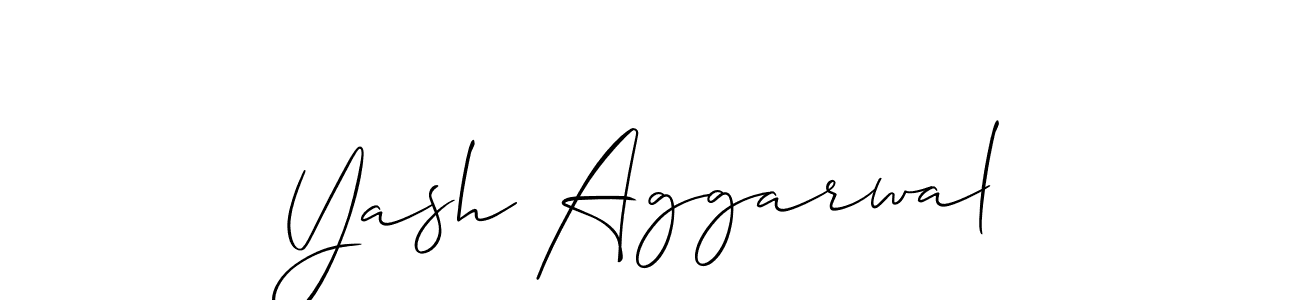 The best way (Allison_Script) to make a short signature is to pick only two or three words in your name. The name Yash Aggarwal include a total of six letters. For converting this name. Yash Aggarwal signature style 2 images and pictures png