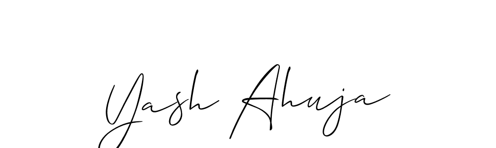 Design your own signature with our free online signature maker. With this signature software, you can create a handwritten (Allison_Script) signature for name Yash Ahuja. Yash Ahuja signature style 2 images and pictures png