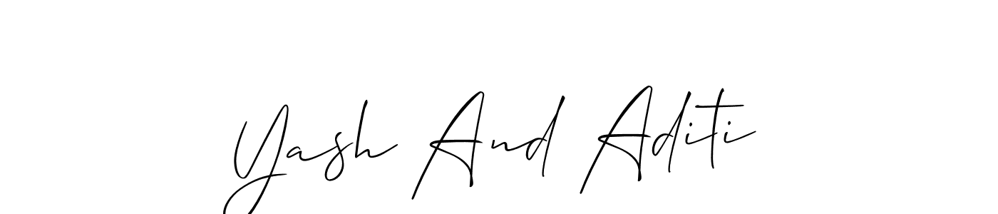 Yash And Aditi stylish signature style. Best Handwritten Sign (Allison_Script) for my name. Handwritten Signature Collection Ideas for my name Yash And Aditi. Yash And Aditi signature style 2 images and pictures png