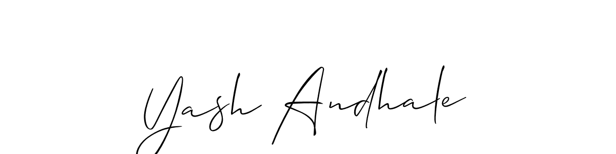 Design your own signature with our free online signature maker. With this signature software, you can create a handwritten (Allison_Script) signature for name Yash Andhale. Yash Andhale signature style 2 images and pictures png